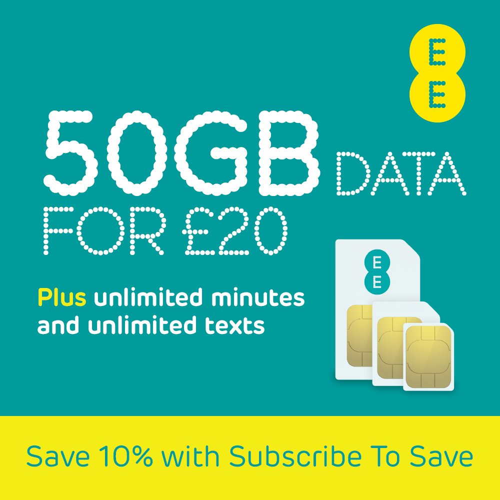 EE Extra Data 100GB Pay As You Go SIM Card 