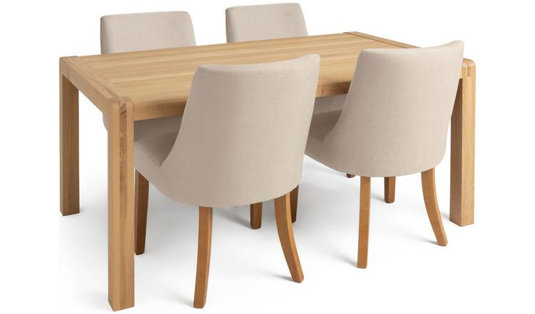 Cream oak deals table and chairs