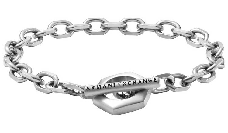 Mens silver sale bracelets armani