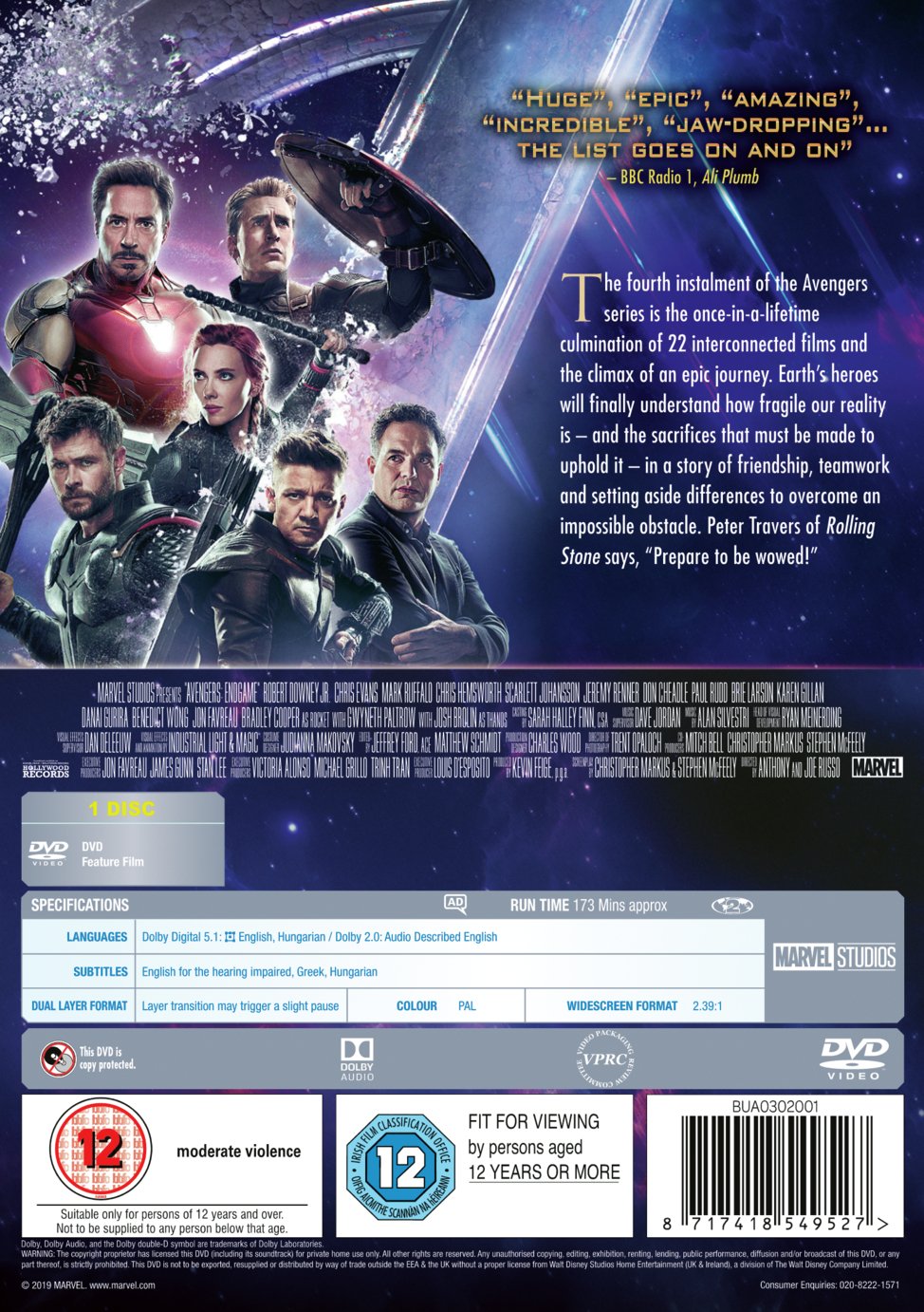 Marvel's Avengers: Endgame DVD Review