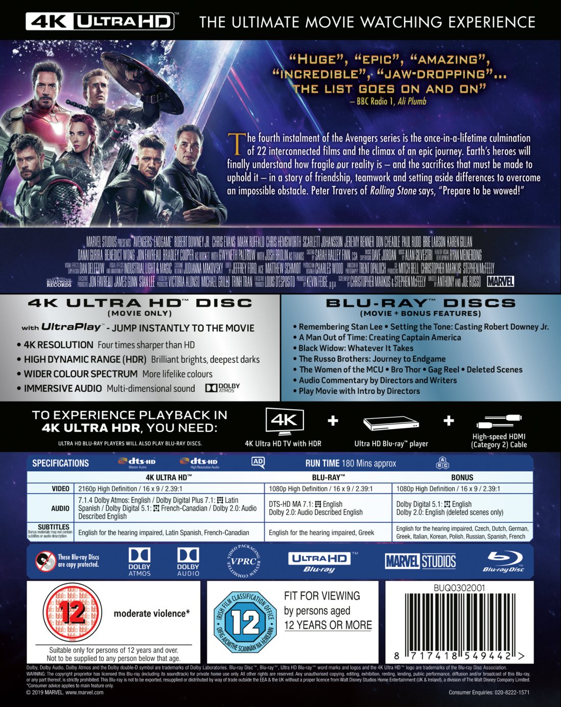 Marvel's Avengers: Endgame 4K UHD Blu-Ray Review