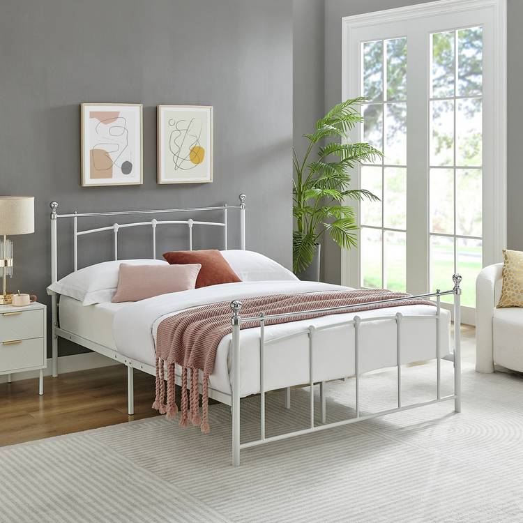 Argos Home Yani Small Double Metal Bed Frame - White 0