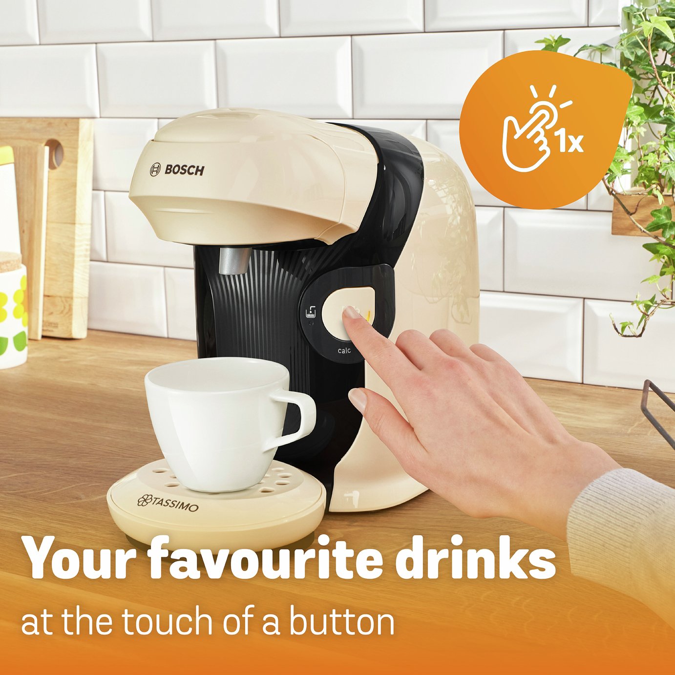 Capsula Caffè Ricaricabile Per Bosch Tassimo - Con Filtro In Acciaio, Cucchiaio E Spazzole - Colore Arancione (60 Ml)