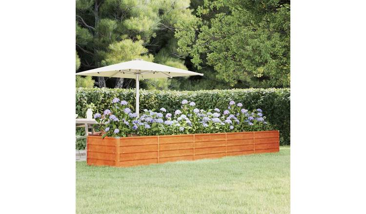 Walplus Corten Steel Raised Garden Bed - Rusty - 400 x 80 x 45 cm