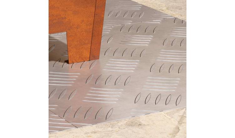Walplus Pack of 4 Square Carpet Stair Treads - Silver - 40 x 40 cm