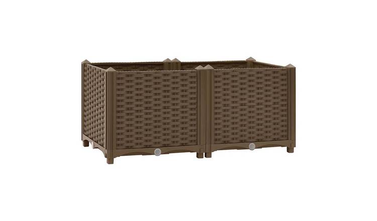 Walplus Polypropylene Raised Garden Bed - Brown - 80 x 40 x 38 cm