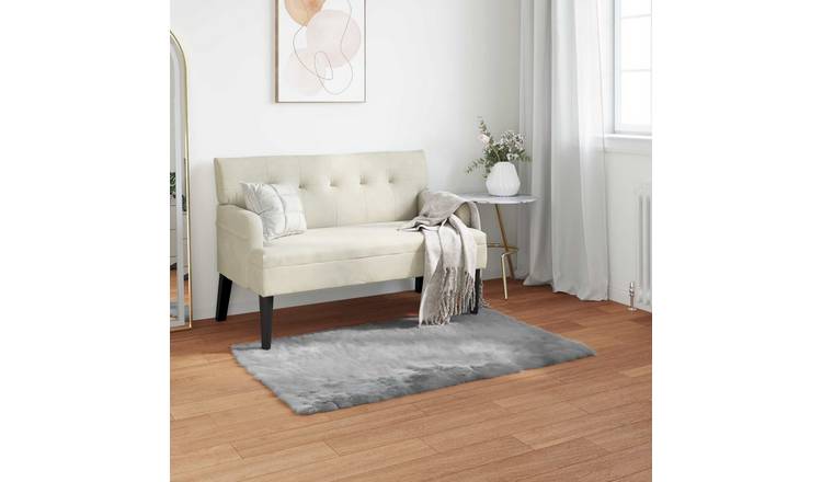 Walplus Tafalla Polyester Faux Sheepskin Rug - Grey - 80 x 150 cm