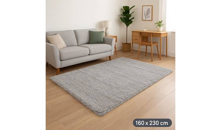 Kukoon Light Grey Shaggy Area Rug - 80 x 150cm