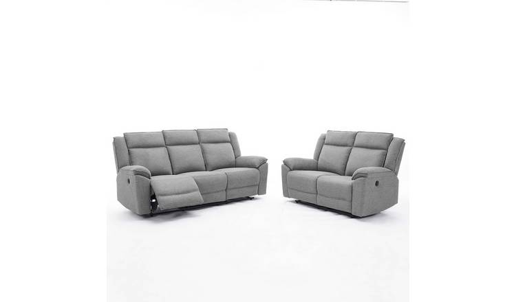 Furniture Online Skye Electric Recliner Fabric 3+2 Seater Sofa Set - Grey
