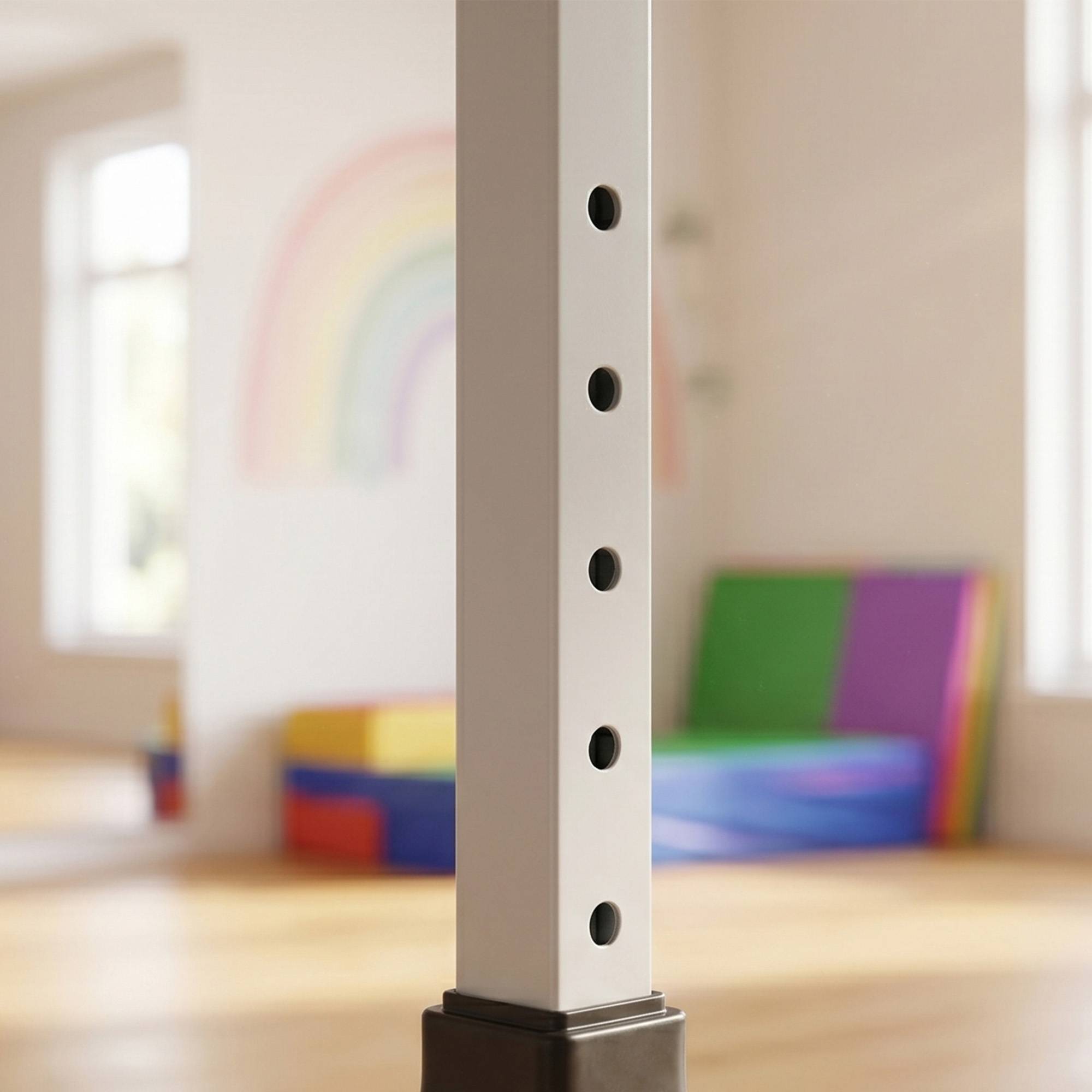 HOMCOM Height Adjustable Home Gym Kids Gymnastics Bar - Blue - Image 4