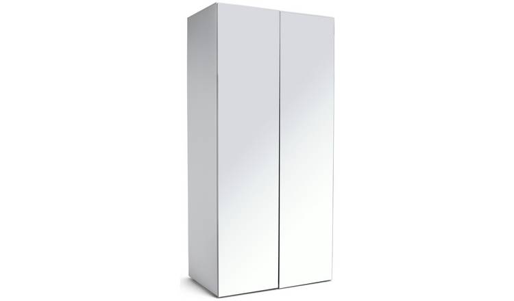 Buy Argos Home Atlas 2 Door Mirrored Tall Wardrobe White Wardrobes Argos