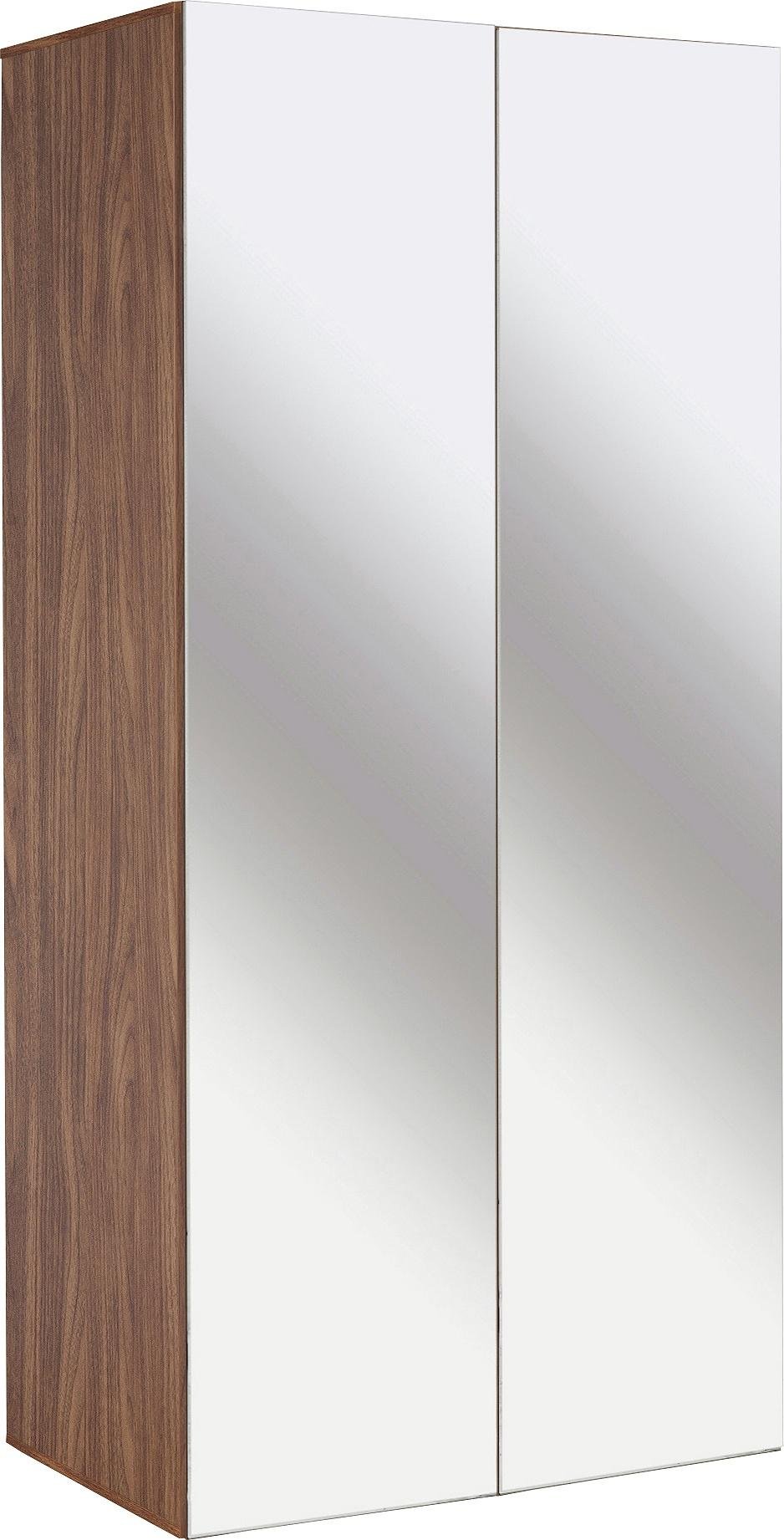 Argos Home Atlas Walnut Effect 2 Door Mirrored Tall Wardrobe