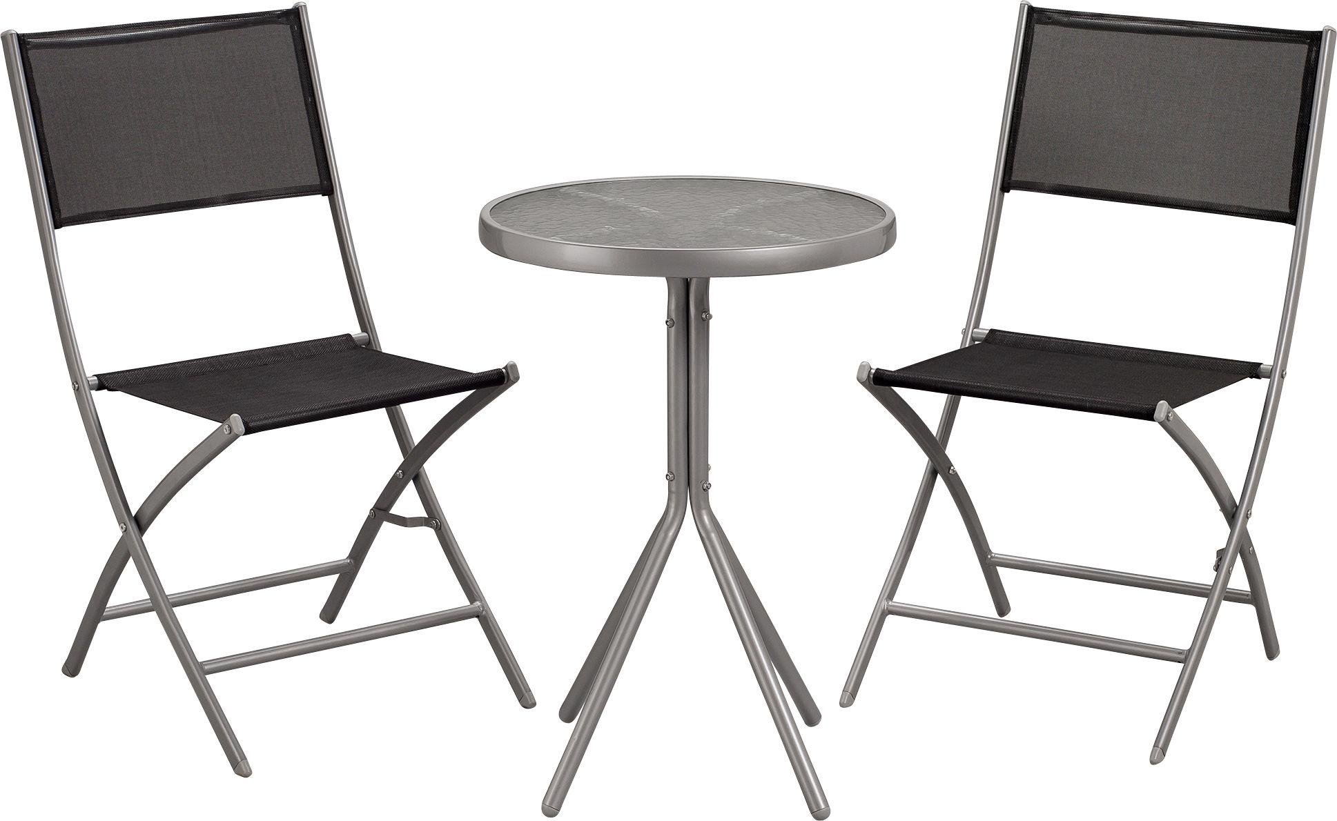 Argos Home Kara 2 Seater Metal Bistro Set - Black & Silver