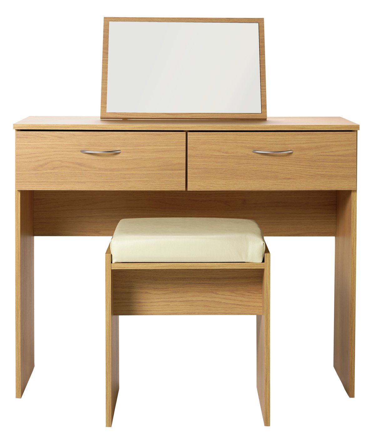 Argos Home Cheval Dressing Table Stool & Mirror - Oak Eff