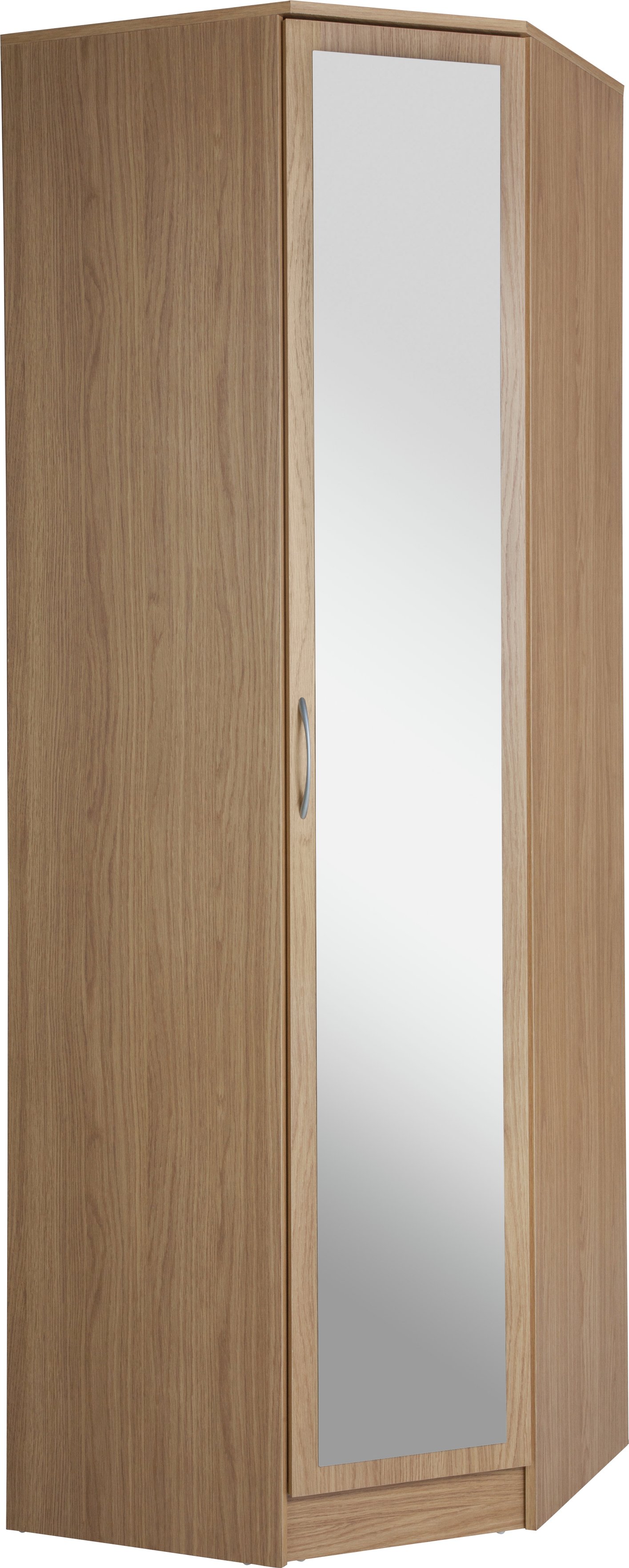 Argos Home Cheval 1 Dr Mirrored Corner Wardrobe - Oak Effect