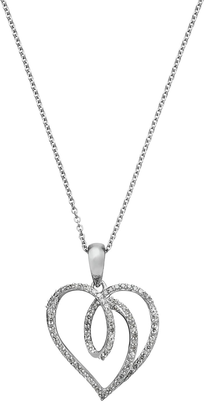 Revere 9ct White Gold 0.25ct tw Diamond 18 Inch Necklace