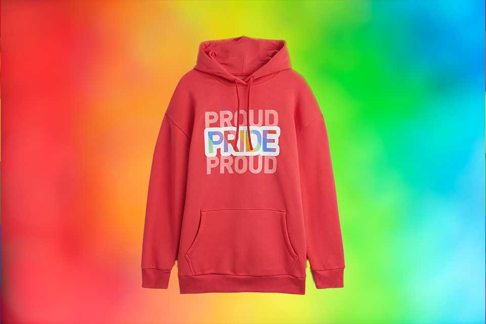 Red Pride Proud unisex hoodie.