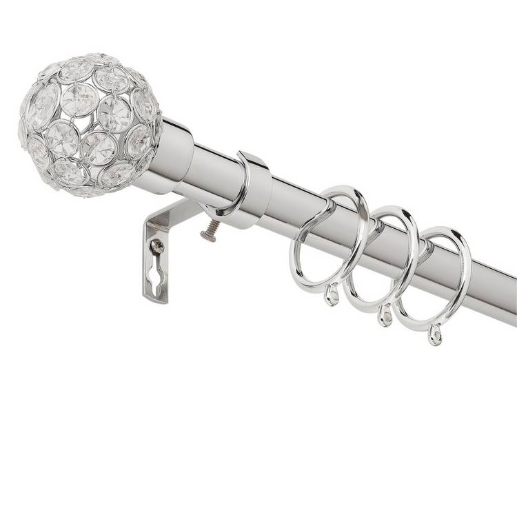 Argos Home Chrome Extendable Curtain Pole - 110cm - 300cm 0