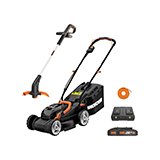 Cordless mower and trimmer sets.