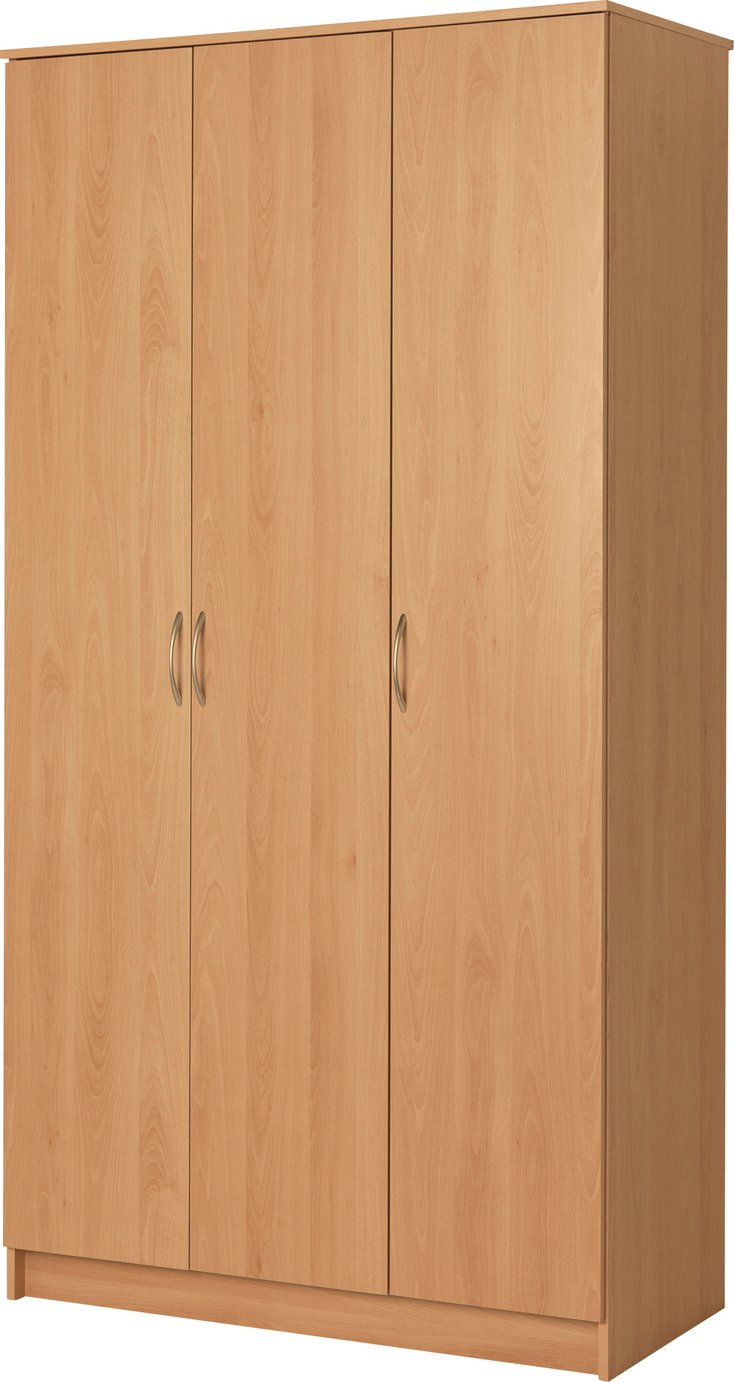 Argos Home Cheval 3 Door Wardrobe - Beech Effect