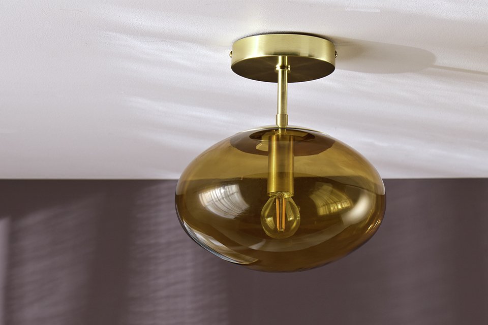 Habitat Honey Glass Pendant Light - Brown.