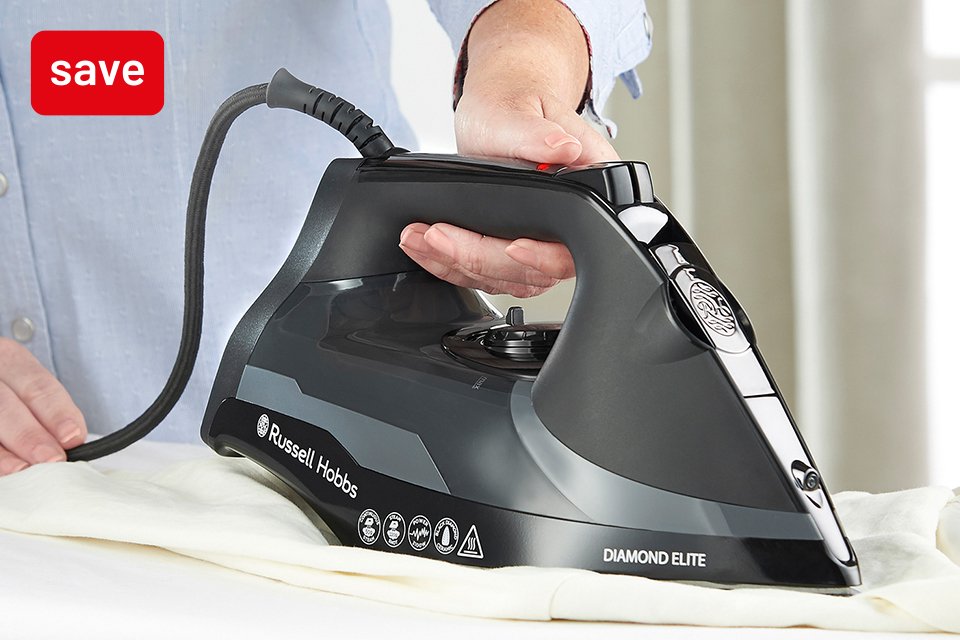 Save up to 40% on selected Russell Hobbs irons.