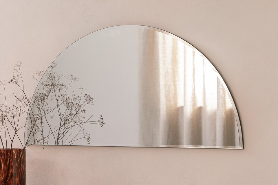 Habitat Frameless Half Circle Wall Mirror.