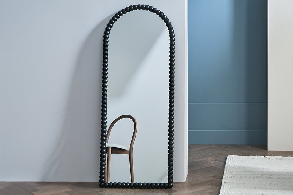 Habitat Black Bobble Wooden Arch Full Length Mirror.