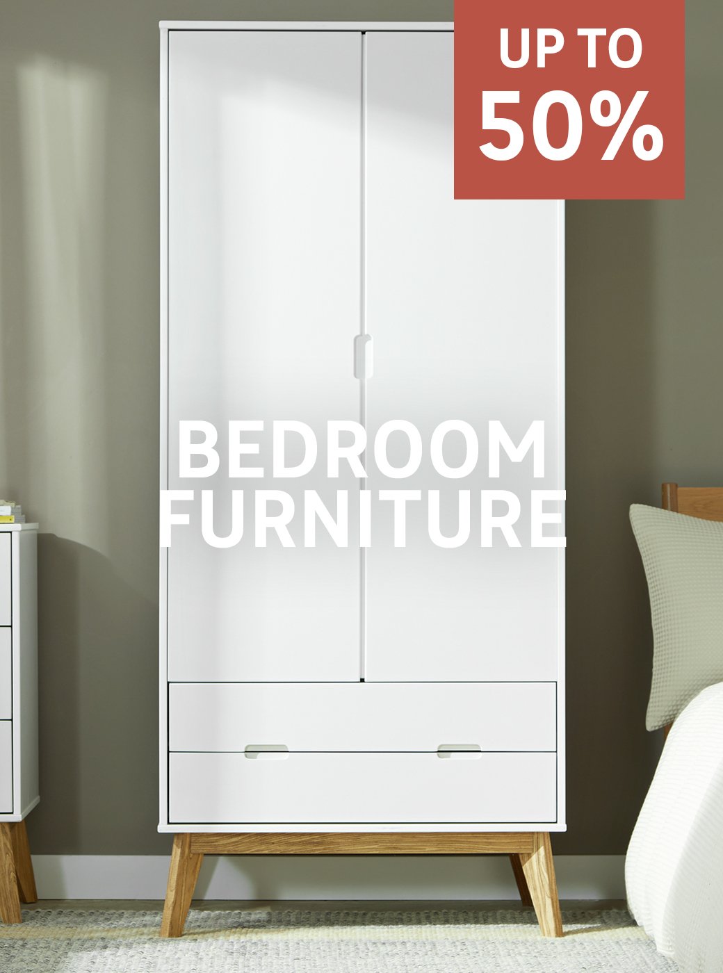 Save up to 50% on selected bedroom furniture. Shop now.