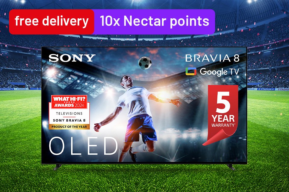 It's coming home with free delivery on all TVs. Plus claim 10x Nectar points on selected TVs.