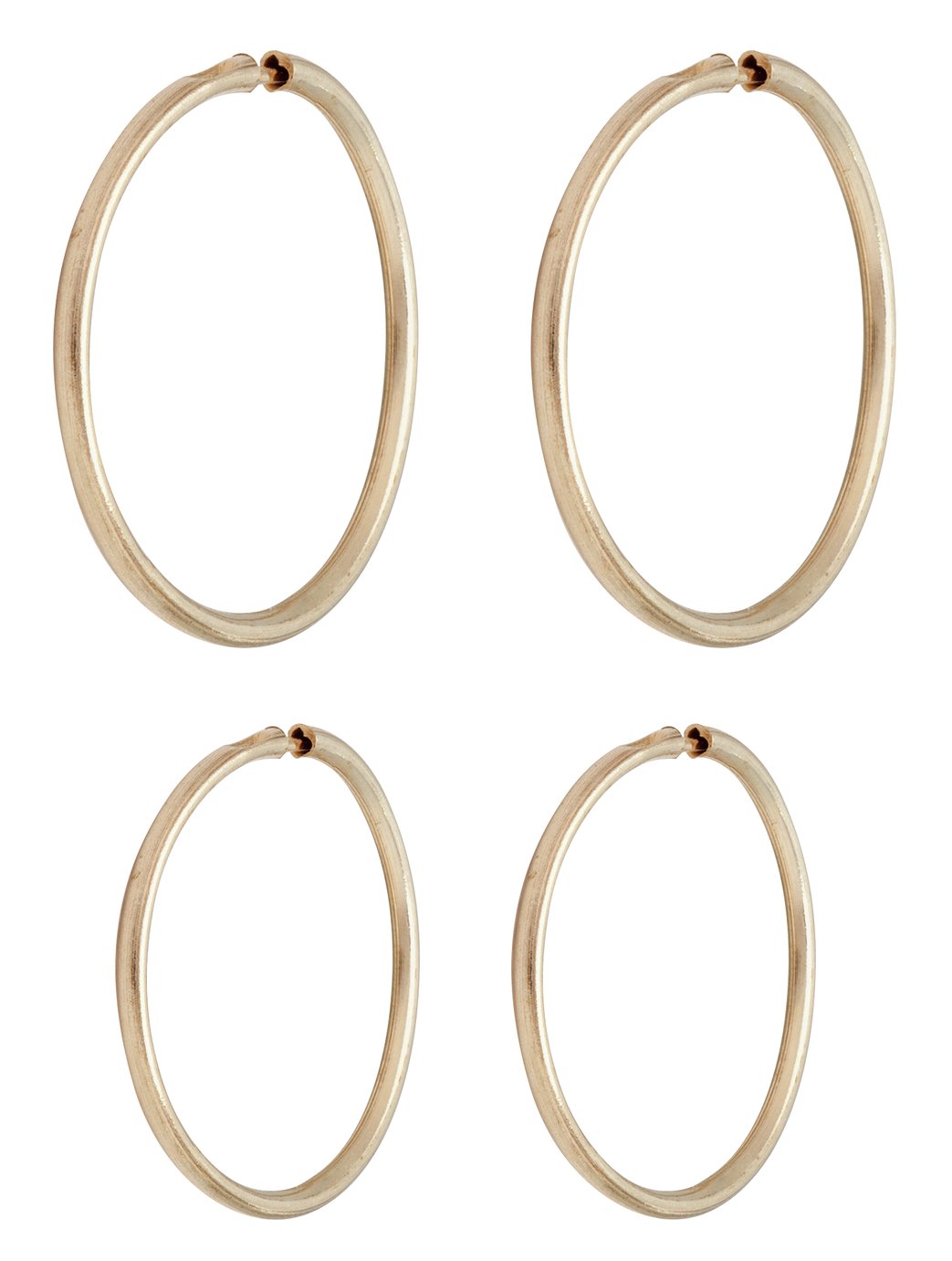 Revere 9ct Yellow Gold Hoop Earrings - Set of 2