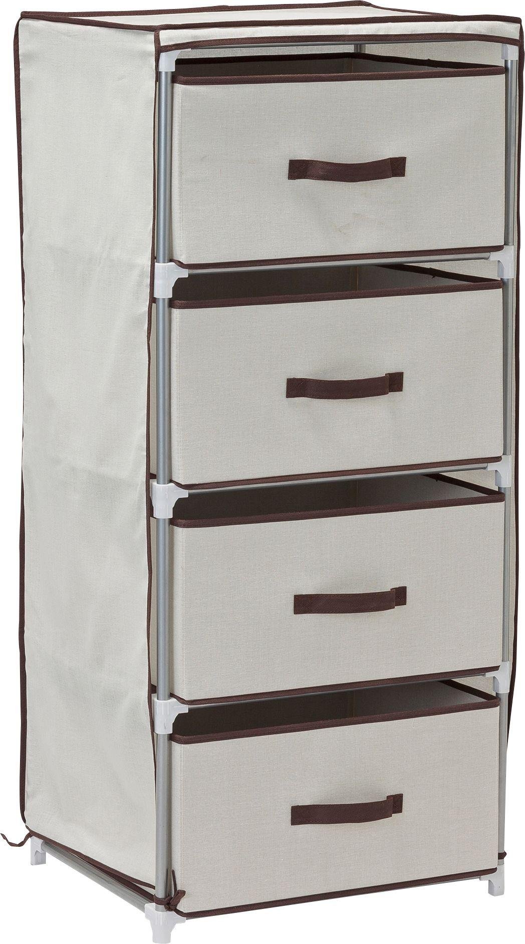 Argos Home Metal and Polycotton 4 Drw Storage Unit - Cream