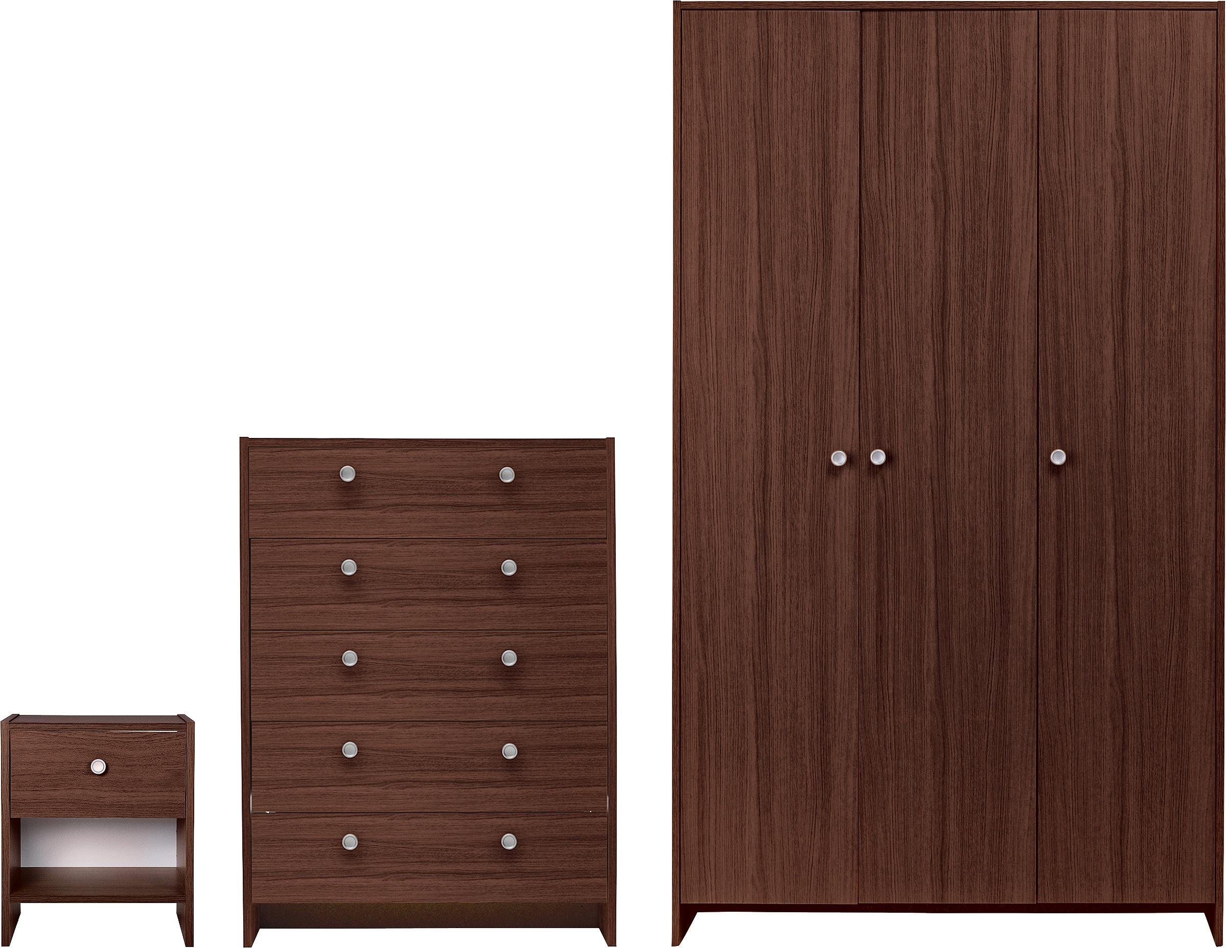 Argos Home Seville 3 Pc 3 Dr Wardrobe Set - Dark Oak Effect