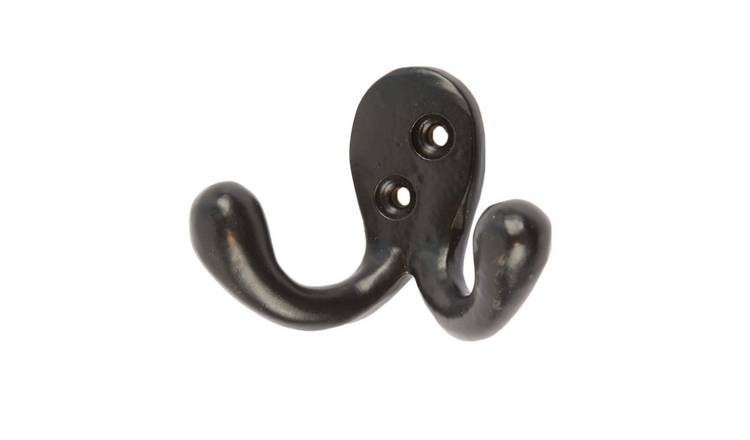 Hammer & Tongs Double Coat Hook - Black