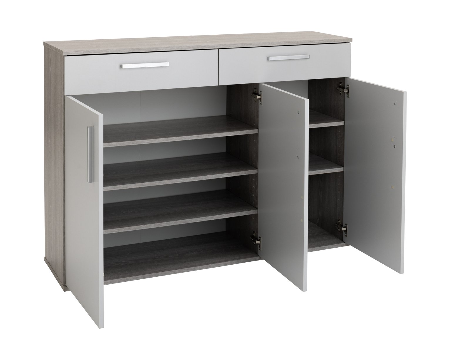 Argos Home Venetia 3 Door Shoe Storage Cabinet - Grey & Oak