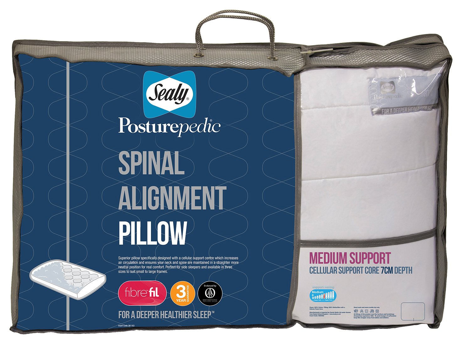 Sealy Posturepedic Spinal Alignment Pillow - 7cm