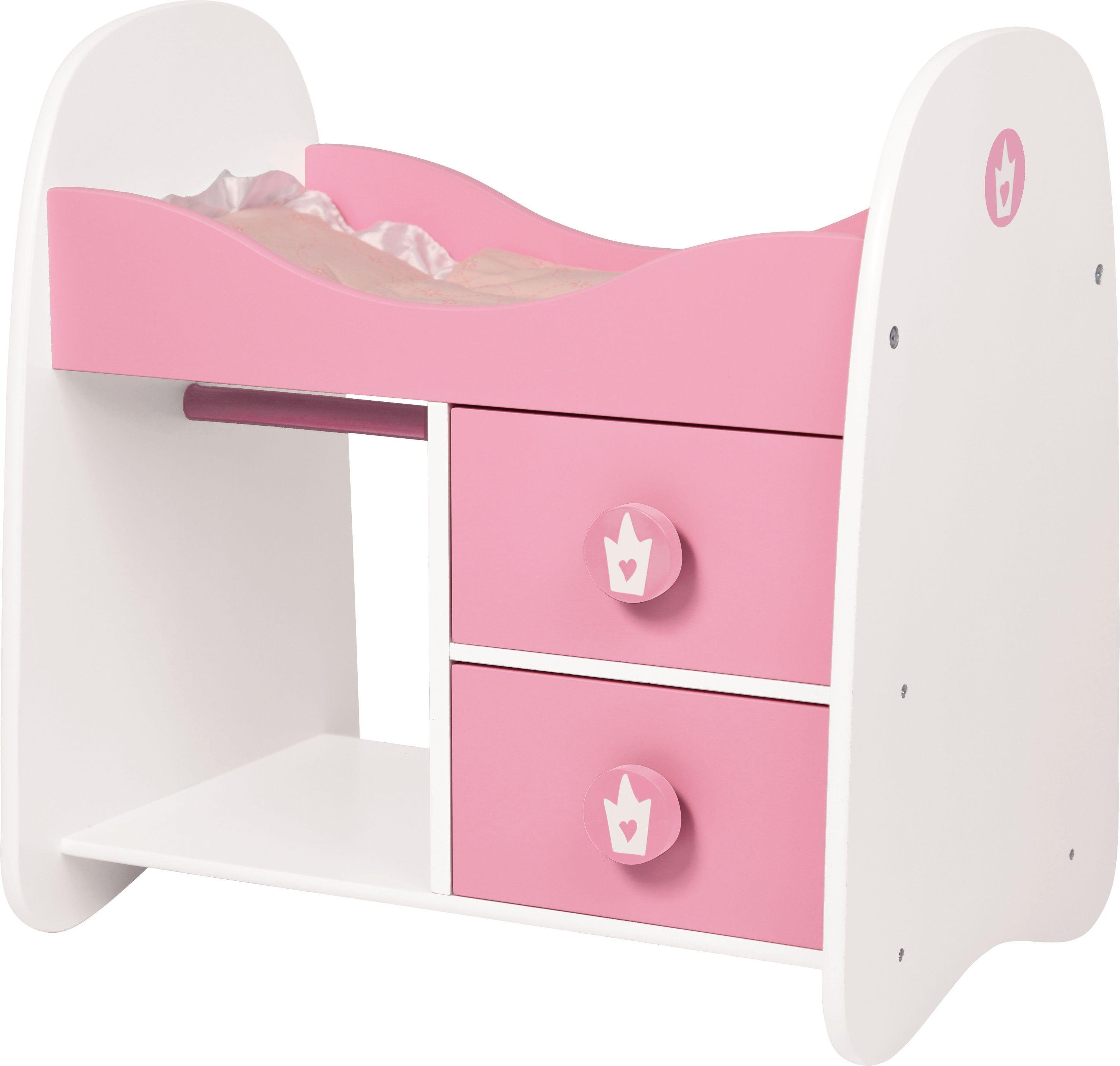 Bayer Design Wooden Doll Bunk Bed & Wardrobe - Pink
