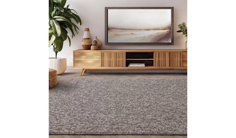 Mega Flooring Grey Modern Plain Rug - 120 x 170cm