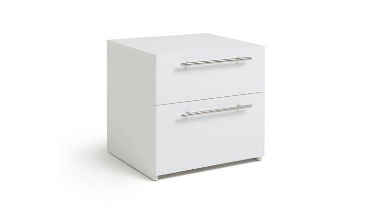 Buy Argos Home Atlas 2 Drawer Bedside Table White Bedside