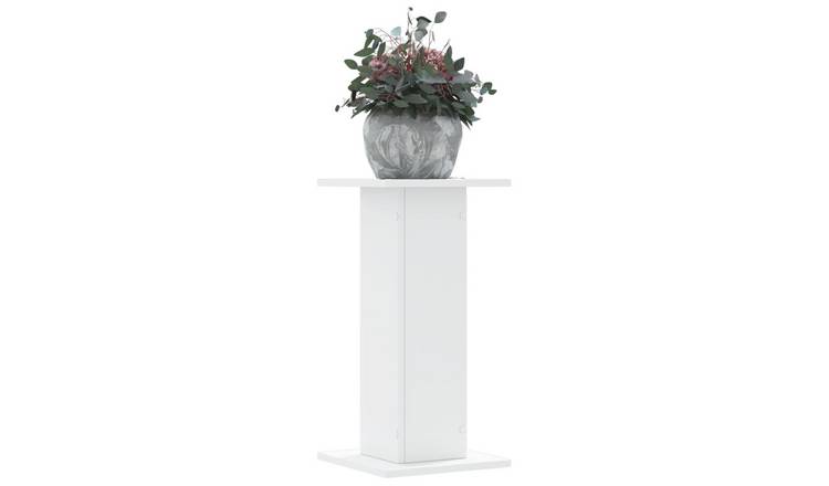 Walplus Pack of 2 Engineered Wood Plant Stand - White - 30x30x60 cm