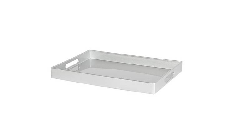 Argon Tableware Rectangle Serving Trays - Silver - Pack of 6