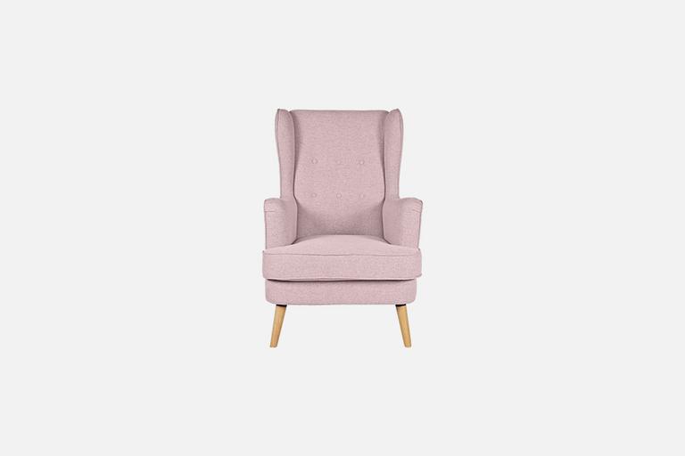 Habitat Callie Fabric Wingback Chair - Blush Pink.