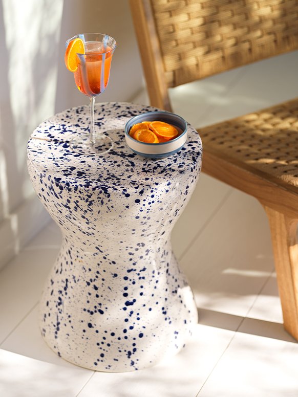 Habitat Jackson side table placed outdoors.