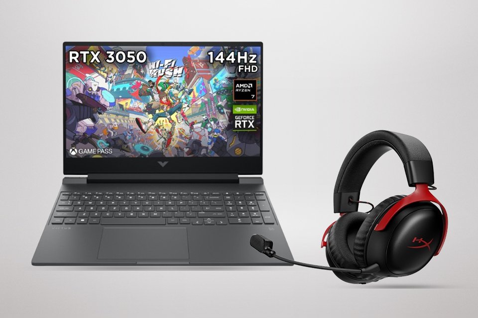 Buy a selected gaming PC or laptop. And get 30% off a HyperX Cloud III S wireless black and red headset.