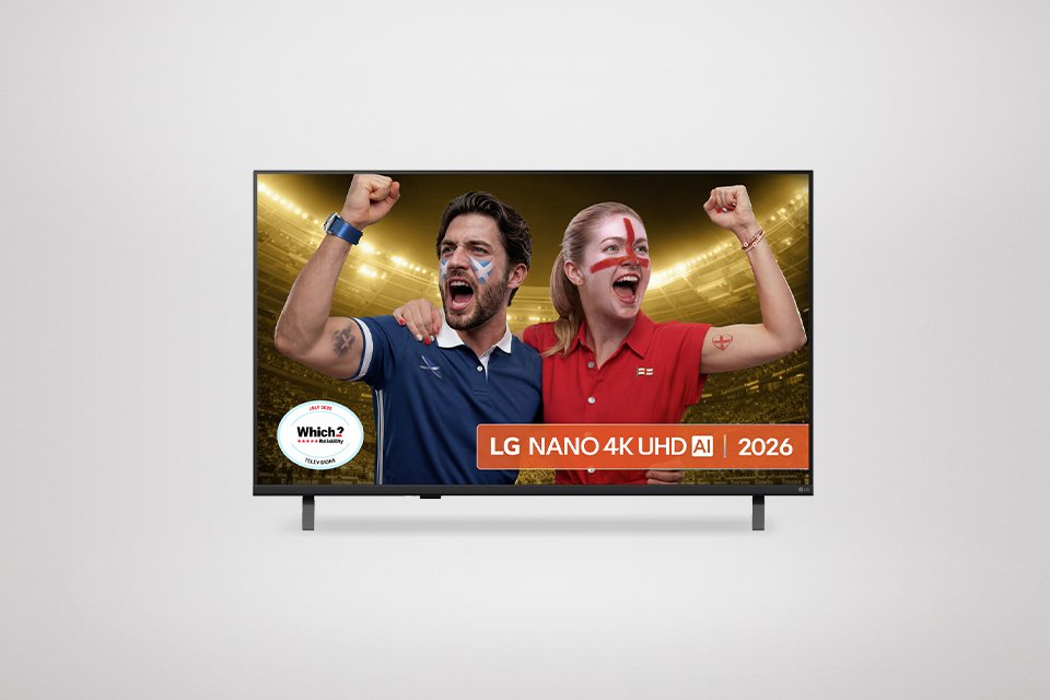 A LG 43 Inch Smart 4K UHD HDR LED Nano AI TV.