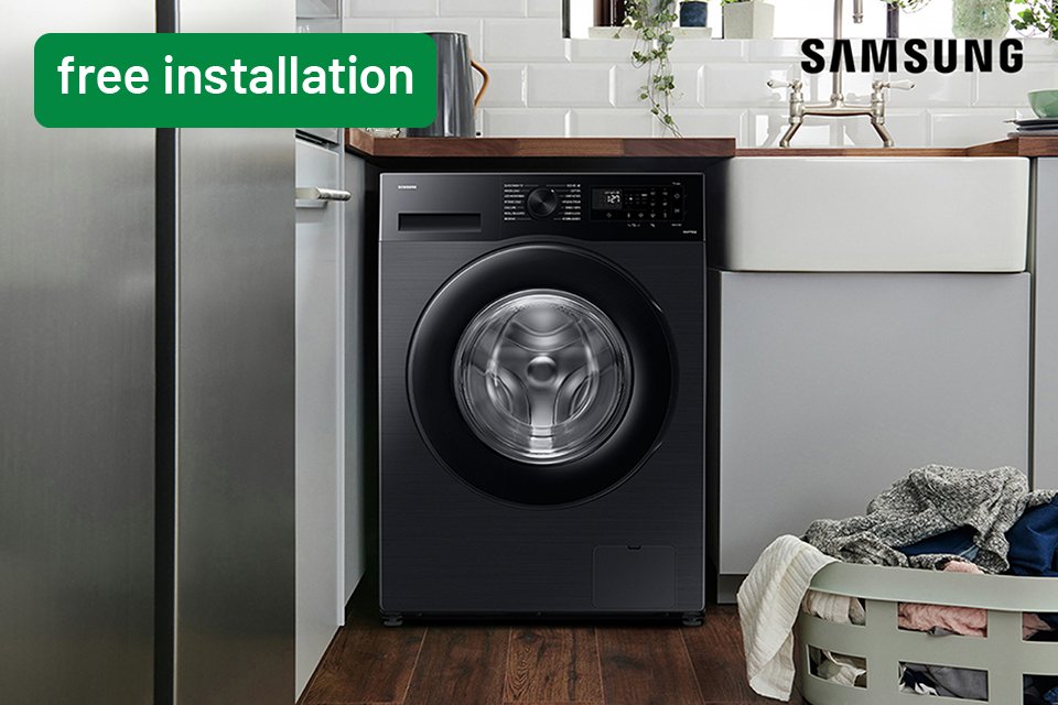 Shop free installation on selected Samsung laundry & dishwashing appliances. Shop now.