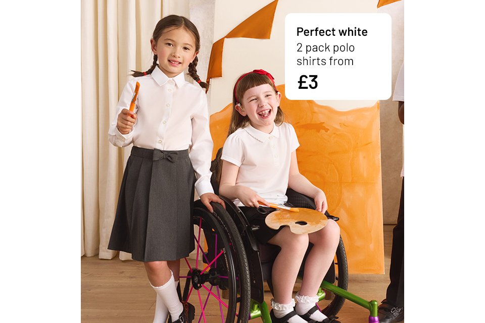Perfect white 2 pack polo shirts from £3.