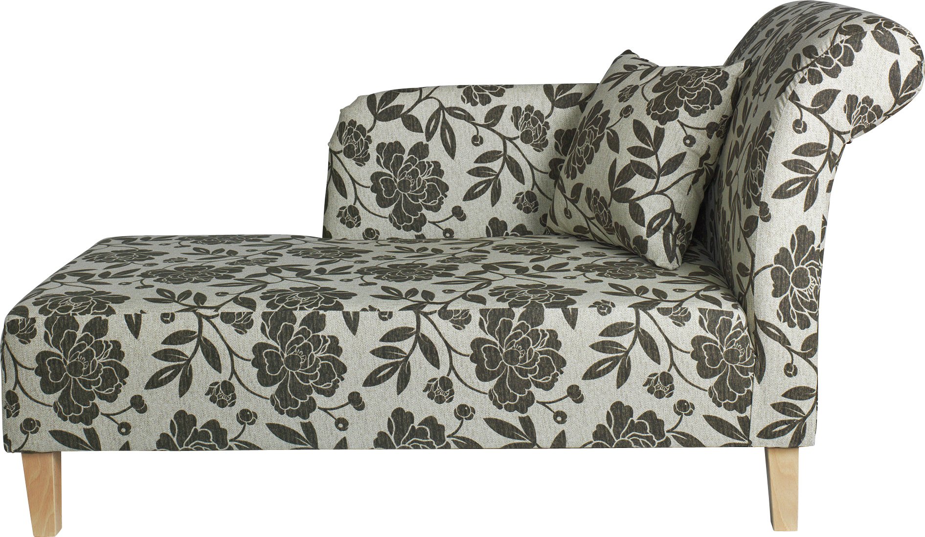 HOME - Floral Fabric Chaise Longue - Chocolate Review