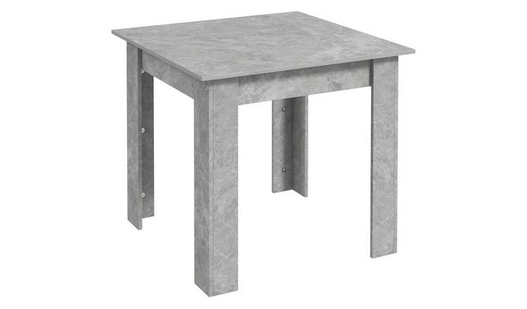 HOMCOM 2 Seater Square Dining Table with Faux Concrete Effect - Grey