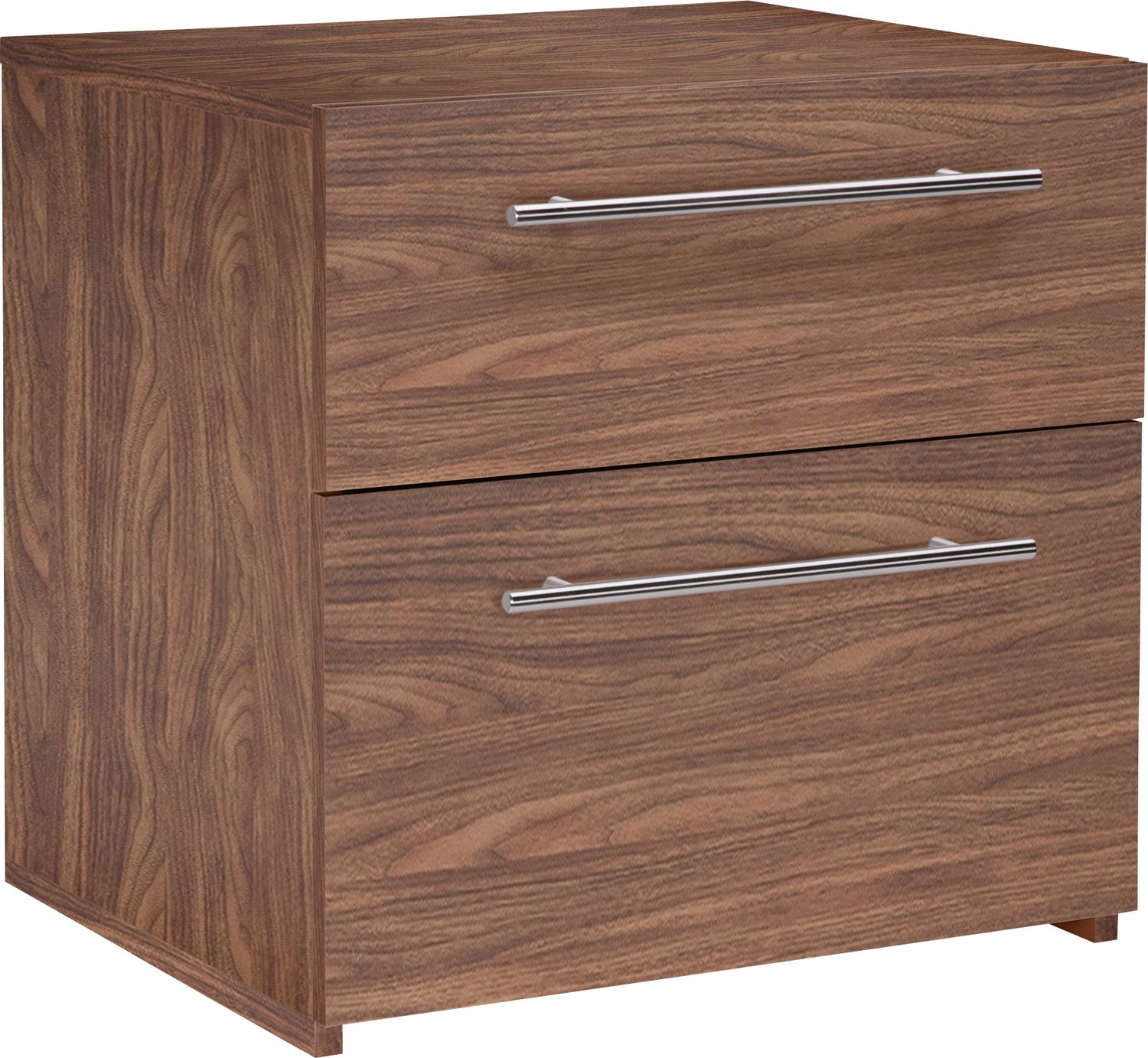 Argos Home Atlas 2 Drawer Bedside Table - Walnut Effect